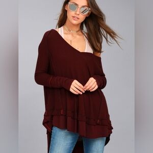 Free People We the Free Laguna Thermal Top in Army Heather Green. Size small